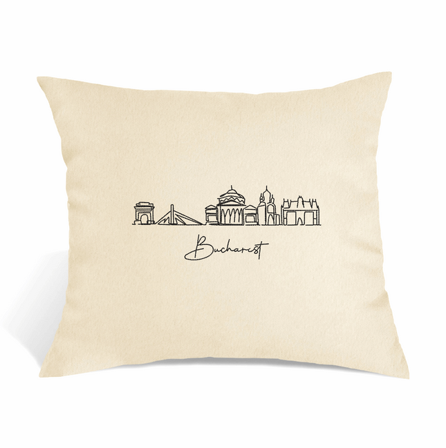 Perna Decorativa Brodata 45 x 40 cm, Bucuresti - Navro