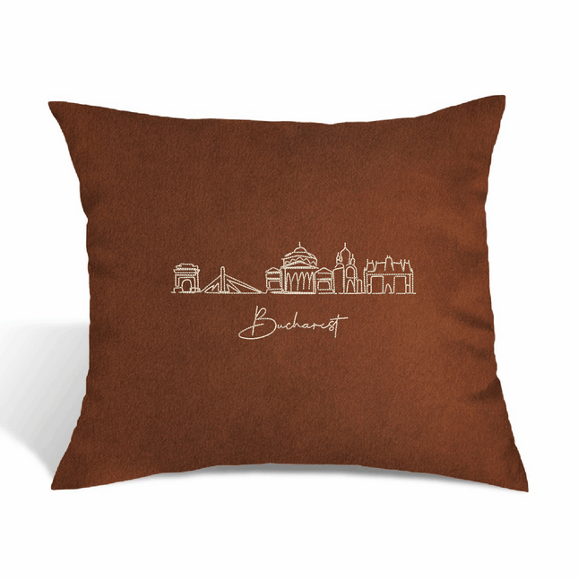 Perna Decorativa Brodata 45 x 40 cm, Bucuresti - Navro