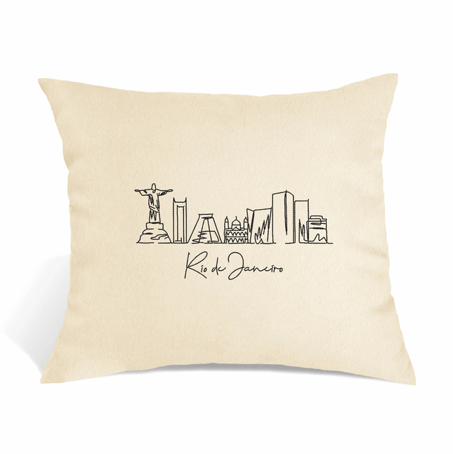 Perna Decorativa Brodata 45 x 40 cm, Rio de Janeiro - Navro