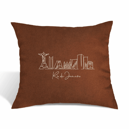 Perna Decorativa Brodata 45 x 40 cm, Rio de Janeiro - Navro