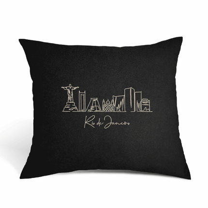 Perna Decorativa Brodata 45 x 40 cm, Rio de Janeiro - Navro