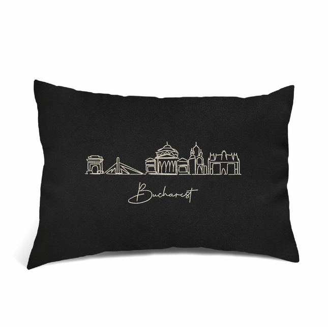 Perna Decorativa Brodata 40 x 30 cm, Bucuresti - Navro