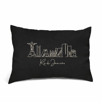 Perna Decorativa Brodata 40 x 30 cm, Rio de Janeiro - Navro