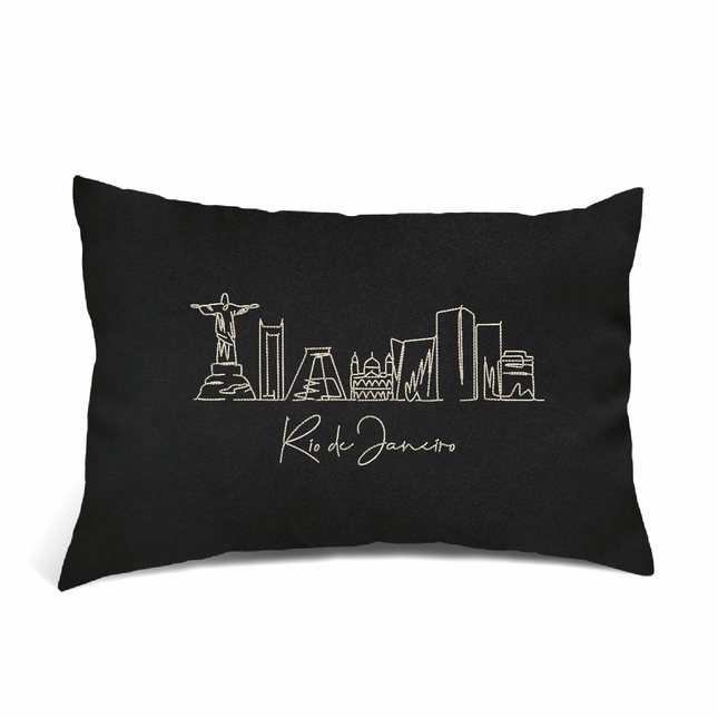 Perna Decorativa Brodata 40 x 30 cm, Rio de Janeiro - Navro