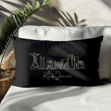 Perna Decorativa Brodata 40 x 30 cm, Rio de Janeiro - Navro